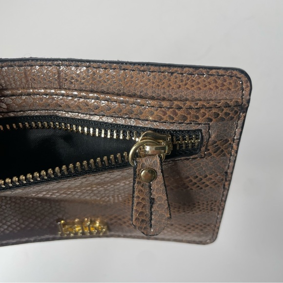 Kate Landry Metallic Animal Snakeskin Print Card Holder Wallet - Picture 6 of 7
